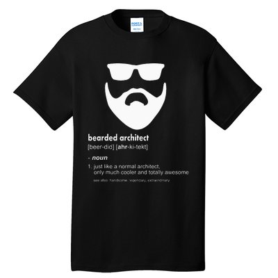 Bearded Architect Funny Beard Joke Architecture Gift Tall T-Shirt