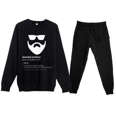 Bearded Architect Funny Beard Joke Architecture Gift Premium Crewneck Sweatsuit Set