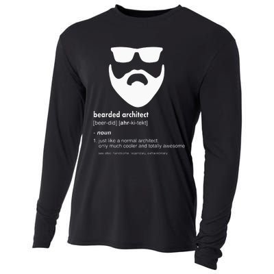 Bearded Architect Funny Beard Joke Architecture Gift Cooling Performance Long Sleeve Crew