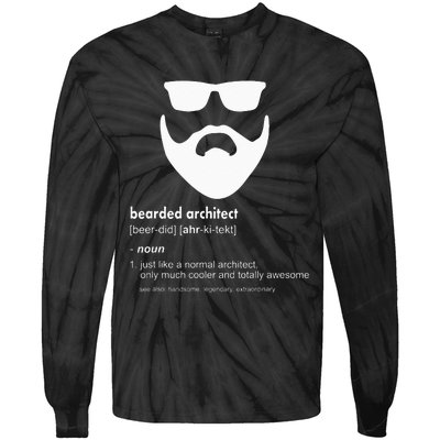 Bearded Architect Funny Beard Joke Architecture Gift Tie-Dye Long Sleeve Shirt