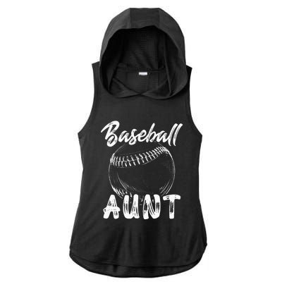 Baseball Aunt For Women Family Matching Players Team Auntie Ladies PosiCharge Tri-Blend Wicking Draft Hoodie Tank