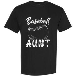 Baseball Aunt For Women Family Matching Players Team Auntie Garment-Dyed Heavyweight T-Shirt