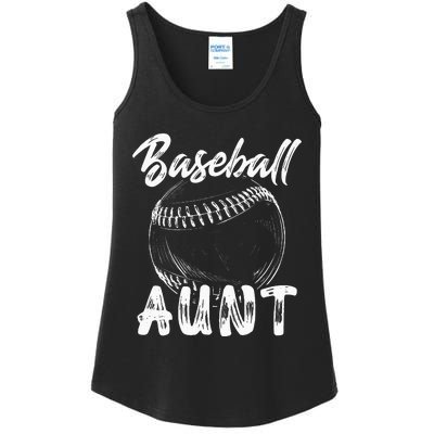 Baseball Aunt For Women Family Matching Players Team Auntie Ladies Essential Tank