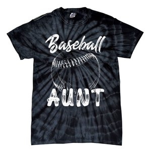 Baseball Aunt For Women Family Matching Players Team Auntie Tie-Dye T-Shirt