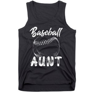 Baseball Aunt For Women Family Matching Players Team Auntie Tank Top