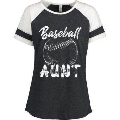 Baseball Aunt For Women Family Matching Players Team Auntie Enza Ladies Jersey Colorblock Tee