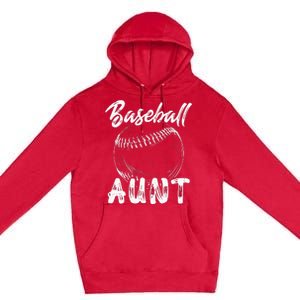 Baseball Aunt For Women Family Matching Players Team Auntie Premium Pullover Hoodie