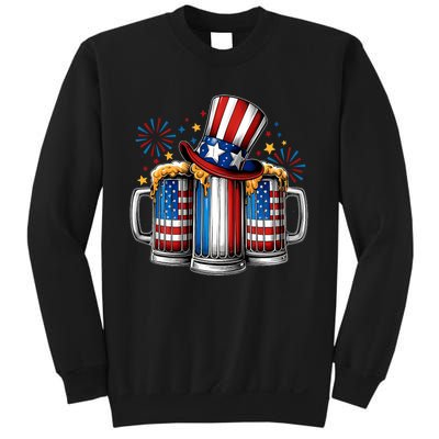 Beer American Flag 4th Of July Merica Drinking Usa Sweatshirt