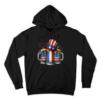 Beer American Flag 4th Of July Merica Drinking Usa Tall Hoodie