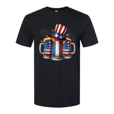 Beer American Flag 4th Of July Merica Drinking Usa Softstyle® CVC T-Shirt