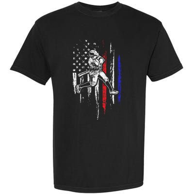 Baseball American Flag Batter Hitting Usa Garment-Dyed Heavyweight T-Shirt