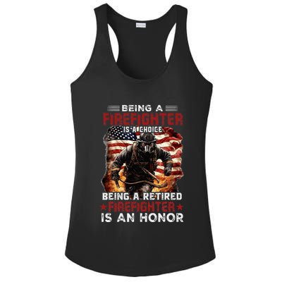 Being A Firefighter Is A Choice Being A Retired Firefighter Ladies PosiCharge Competitor Racerback Tank
