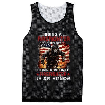 Being A Firefighter Is A Choice Being A Retired Firefighter Mesh Reversible Basketball Jersey Tank