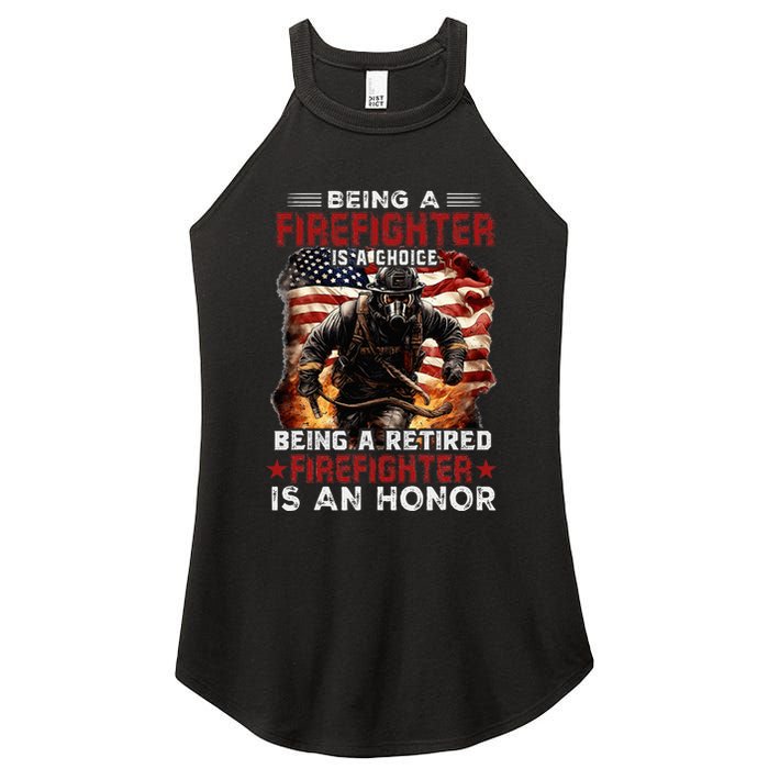 Being A Firefighter Is A Choice Being A Retired Firefighter Women's Perfect Tri Rocker Tank