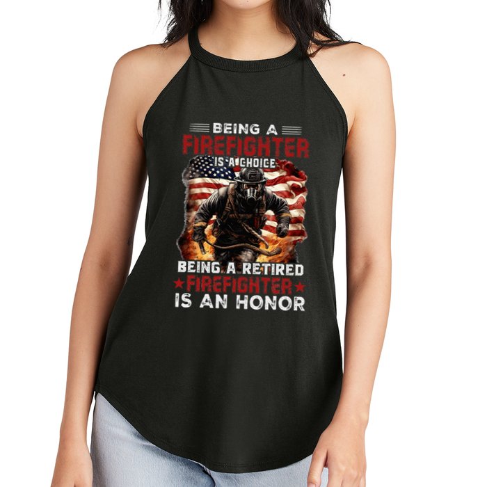 Being A Firefighter Is A Choice Being A Retired Firefighter Women's Perfect Tri Rocker Tank