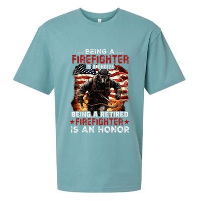 Being A Firefighter Is A Choice Being A Retired Firefighter Sueded Cloud Jersey T-Shirt