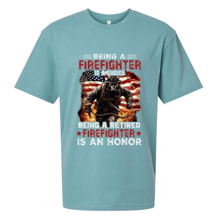 Being A Firefighter Is A Choice Being A Retired Firefighter Sueded Cloud Jersey T-Shirt