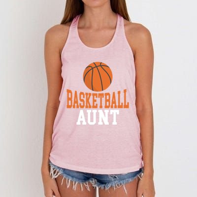 Basketball Aunt Family Sister Aunt Gift Women's Knotted Racerback Tank