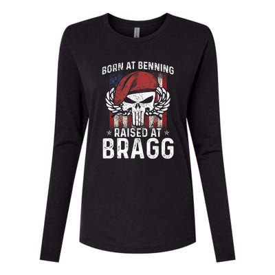 Born At Ft Benning Raised Fort Bragg Airborne, Veterans Day Womens Cotton Relaxed Long Sleeve T-Shirt