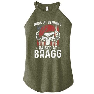 Born At Ft Benning Raised Fort Bragg Airborne, Veterans Day Women's Perfect Tri Rocker Tank