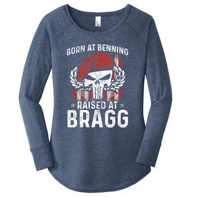 Born At Ft Benning Raised Fort Bragg Airborne, Veterans Day Women's Perfect Tri Tunic Long Sleeve Shirt