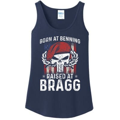 Born At Ft Benning Raised Fort Bragg Airborne, Veterans Day Ladies Essential Tank