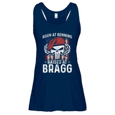 Born At Ft Benning Raised Fort Bragg Airborne, Veterans Day Ladies Essential Flowy Tank