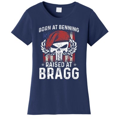 Born At Ft Benning Raised Fort Bragg Airborne, Veterans Day Women's T-Shirt