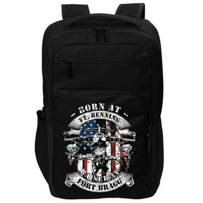 Born At Fort Benning Raised At Fort Bragg 82nd Airborne Impact Tech Backpack