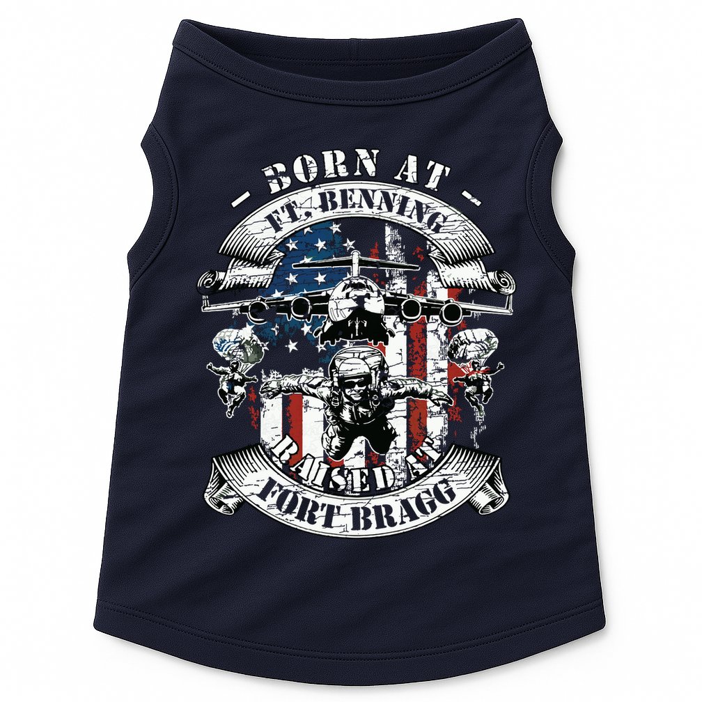 Born At Fort Benning Raised At Fort Bragg 82nd Airborne Doggie Tank