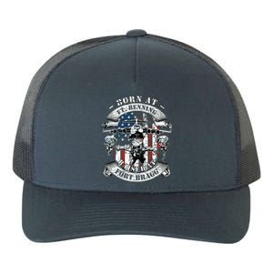 Born At Fort Benning Raised At Fort Bragg 82nd Airborne Yupoong Adult 5-Panel Trucker Hat