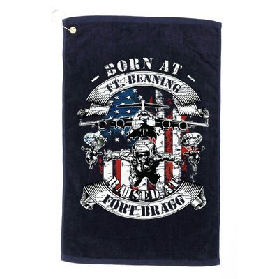 Born At Fort Benning Raised At Fort Bragg 82nd Airborne Golf Towel