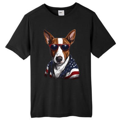 Basenji American Flag USA Tee 4th July Gifts Graphic Tees Tall Fusion ChromaSoft Performance T-Shirt