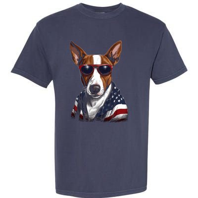 Basenji American Flag USA Tee 4th July Gifts Graphic Tees Garment-Dyed Heavyweight T-Shirt