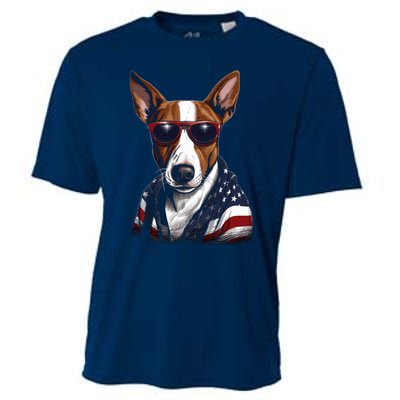 Basenji American Flag USA Tee 4th July Gifts Graphic Tees Cooling Performance Crew T-Shirt