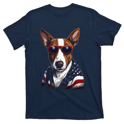 Basenji American Flag USA Tee 4th July Gifts Graphic Tees T-Shirt