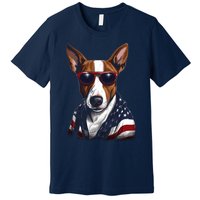 Basenji American Flag USA Tee 4th July Gifts Graphic Tees Premium T-Shirt