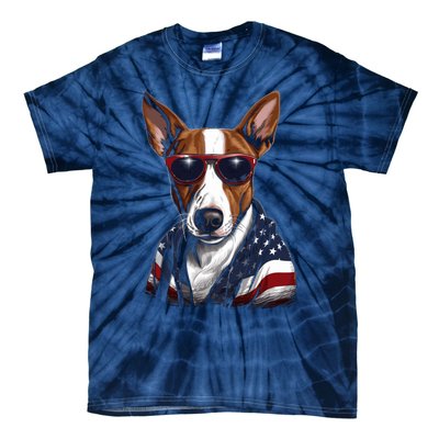 Basenji American Flag USA Tee 4th July Gifts Graphic Tees Tie-Dye T-Shirt