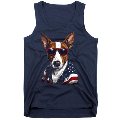 Basenji American Flag USA Tee 4th July Gifts Graphic Tees Tank Top