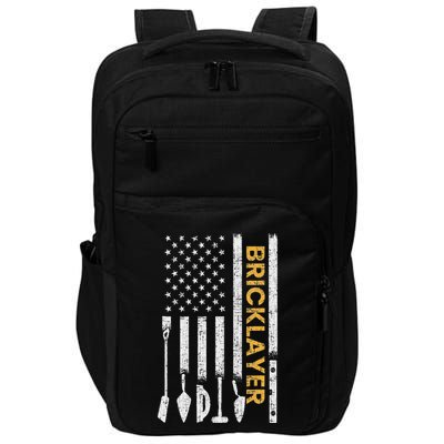 Bricklayer American Flag Brickmason Brick Masonry Impact Tech Backpack