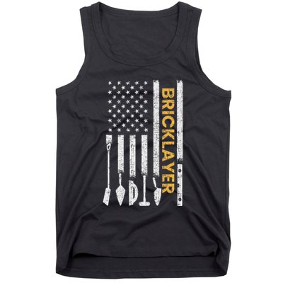 Bricklayer American Flag Brickmason Brick Masonry Tank Top