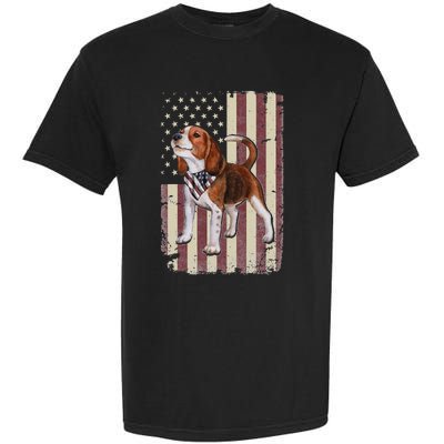 Beagle American Flag Bandana Patriotic 4th Of July Garment-Dyed Heavyweight T-Shirt