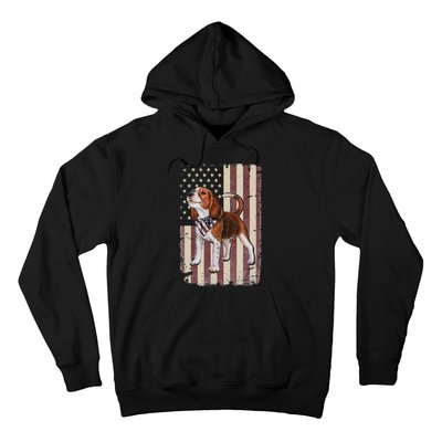 Beagle American Flag Bandana Patriotic 4th Of July Hoodie