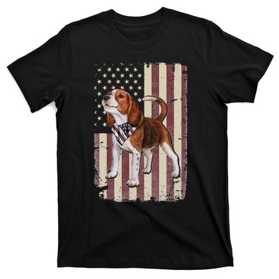 Beagle American Flag Bandana Patriotic 4th Of July T-Shirt