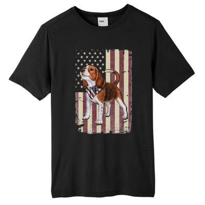 Beagle American Flag Bandana Patriotic 4th Of July Tall Fusion ChromaSoft Performance T-Shirt