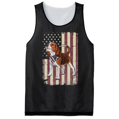 Beagle American Flag Bandana Patriotic 4th Of July Mesh Reversible Basketball Jersey Tank