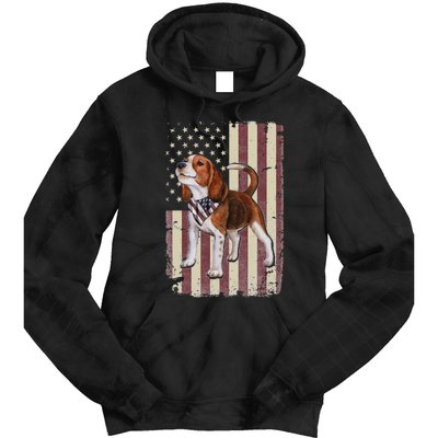 Beagle American Flag Bandana Patriotic 4th Of July Tie Dye Hoodie