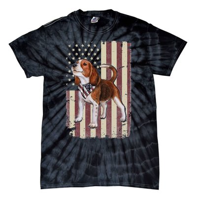 Beagle American Flag Bandana Patriotic 4th Of July Tie-Dye T-Shirt