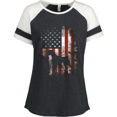 Boxer American Flag USA 4th Of July Dog Gifts Enza Ladies Jersey Colorblock Tee