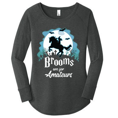 Brooms Are For Amateurs Halloween Horse Lovers Women's Perfect Tri Tunic Long Sleeve Shirt